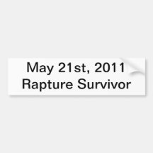 Rapture Survivor Bumper Sticker
