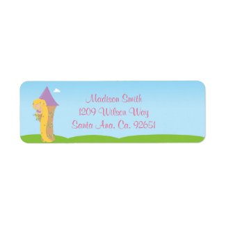 Rapunzel Birthday Party label