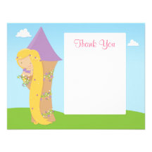 Rapunzel Birthday Thank You Card Invite