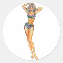 Raquel Round Stickers