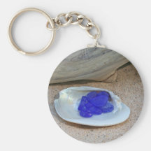 Rare Cobalt Blue Beach Glass Keychains