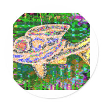 Rare Golden Fish - Creative Arts Round Sticker