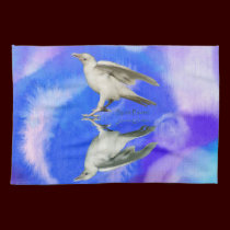 Rare White Raven Fantasy Photo Art kitchen towels