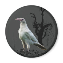 "Rare White Raven" Gifts magnets by HANDPRINTS "Rare White Raven" Gifts magnets