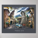 Raro Pueblo - Poster with gray frame print