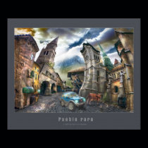 Raro Pueblo - Poster with gray frame posters