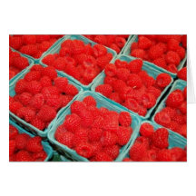 raspberries greeting card