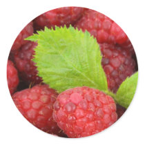 Raspberries Round Sticker