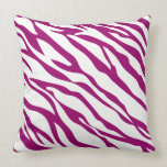 Raspberry and Off-White Zebra Design Pillow pillows