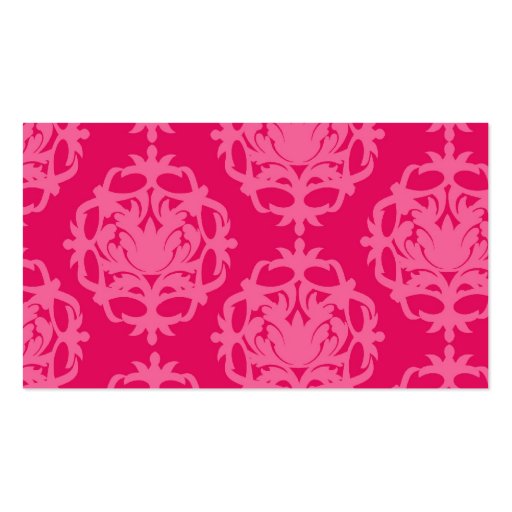 Raspberry and pink damask business card (back side)