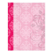 Raspberry and pink damask custom letterhead