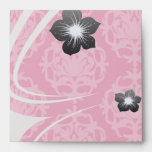 Raspberry and pink damask envelope