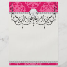 Raspberry and pink damask flyer design
