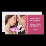 Raspberry Argyle Save The Date Engagement Photo