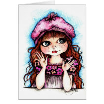 Raspberry Beret...A French Connection Greeting Cards
