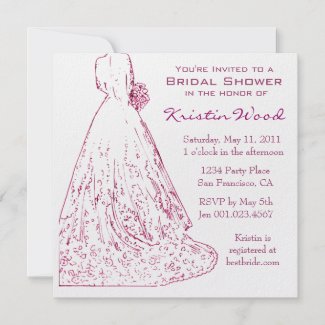 Raspberry Bridal Shower Invitation invitation