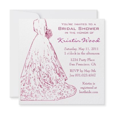 Raspberry Bridal Shower Invitation (10-pack)