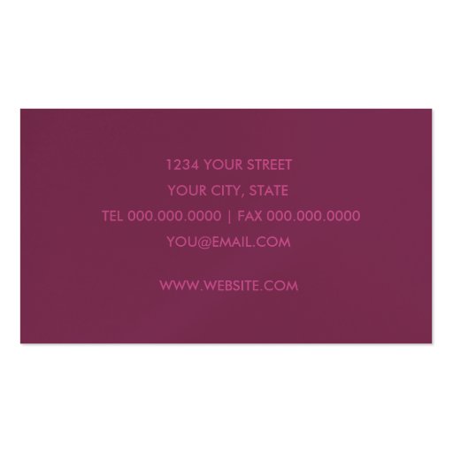 Raspberry Contemporary  Business Card (back side)