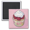Raspberry cupcake magnet