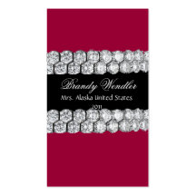 Raspberry Diamond Pageant Business Card