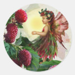 Raspberry Fairy Round Stickers