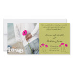 Raspberry Gerbers on Lime Save The Date Custom Photo Card