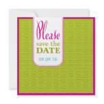 Raspberry Lime Geo Abstract Save the Date Invite