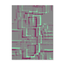 "Raspberry Mint" Geometric Art Poster postcards