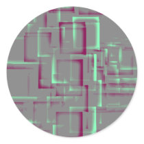 "Raspberry Mint" Geometric Art stickers