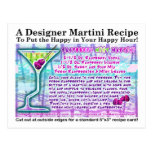 Raspberry Mint Martini Recipe Postcard