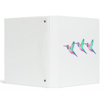 Raspberry Mint Sorbet Hummingbirds 3 Ring Binders