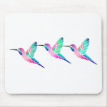 Raspberry Mint Sorbet Hummingbirds Mouse Mat