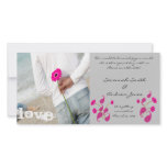 Raspberry Paisley &amp; Gerbers on Grey Save The Date Photo Card