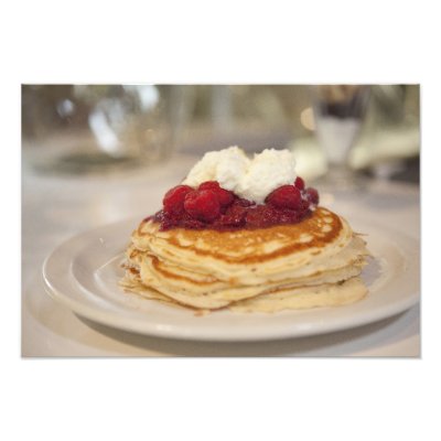 Raspberry pancakes art photo