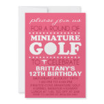 Raspberry Pink Tee Time Miniature Golf Birthday Pa Custom Invites