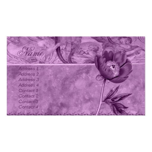 Raspberry Poppy Business Card Templates (front side)