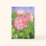 Raspberry Ruffles watercolor art greeting card cards
