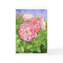 Raspberry Ruffles watercolor art greeting card