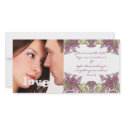 Raspberry Vintage Floral Save The Date Photo photocard