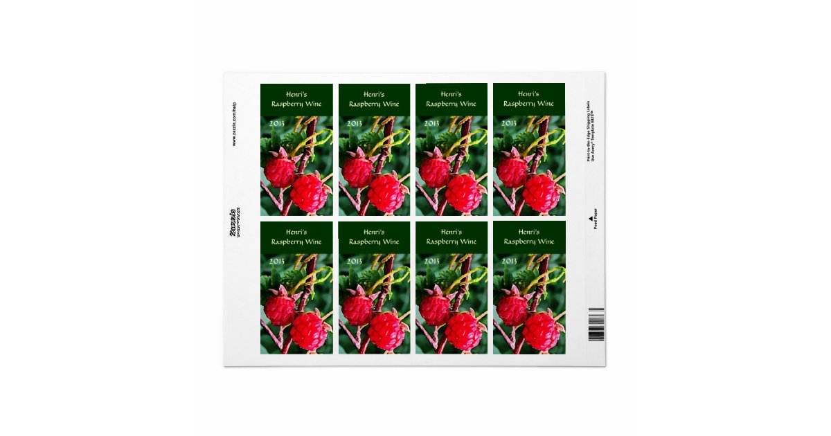 Raspberry Wine Label | Zazzle