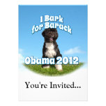 Raspo para Barack, BO el primer perro Obama Invitaciones Personalizada