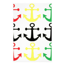 Rasta Anchors Personalized Stationery