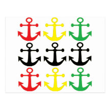 Rasta Anchors Postcards