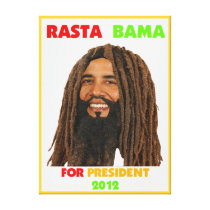 Rasta Bama for President 2012 Wrapped Canvas KEWL Gallery Wrap Canvas