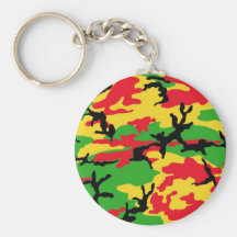 Rasta Colored Camouflage Keychains