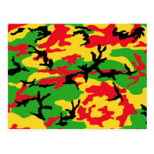 Rasta Colored Camouflage Post Card