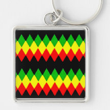 Rasta Diamonds. Red Gold and Green. Jah Rastafari Key Chain