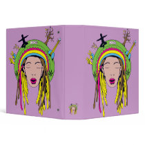 rasta hippie babe 3 ring binder