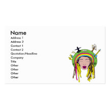 rasta hippie babe business card template