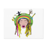 rasta hippie babe post cards